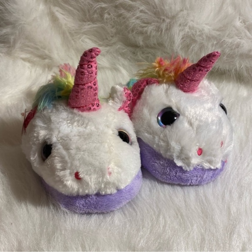 Wonder Nation Girls Size‎ 11-12 Slippers Unicorn New